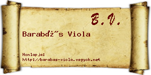 Barabás Viola névjegykártya